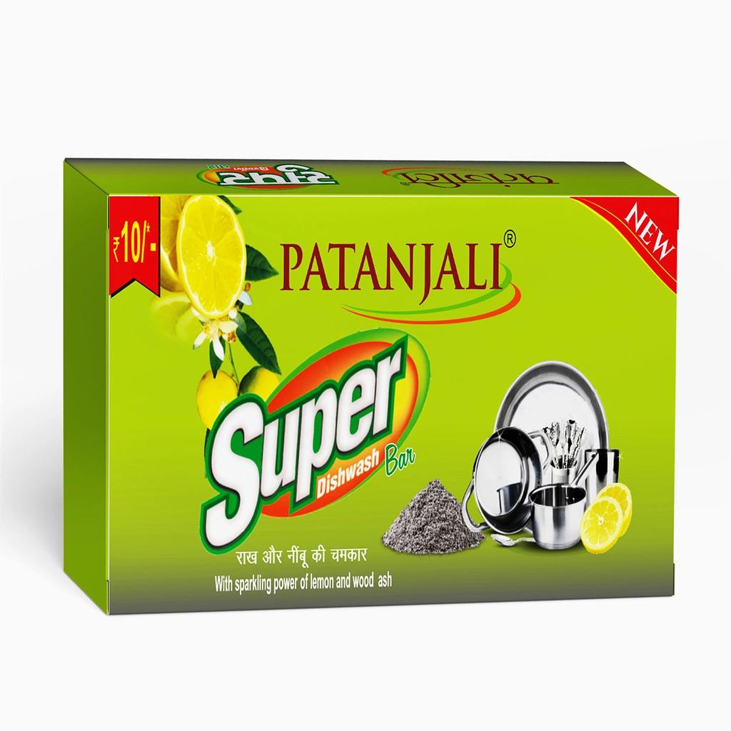 Patanjali Super Dish Wash Bar, With Natural & Superior Cleaning 145gm, Pack Of 1