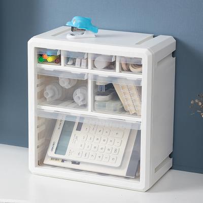 Large Drawer Storage Box Household Multi-layer Transparent Plastic Storage Box Office Stationery Cosmetic Storage Cabinet Rack