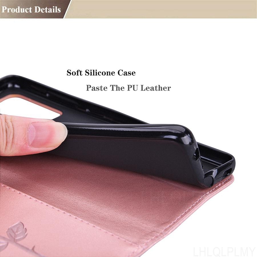 Rose Leder Brieftasche Flip Case Für OPPO A76 A96 A16 A77 A52 A72 A74 A54 A94 A78 5G A98 A15 A31 A91 A57 A16S A5 A9 2020 Hülle