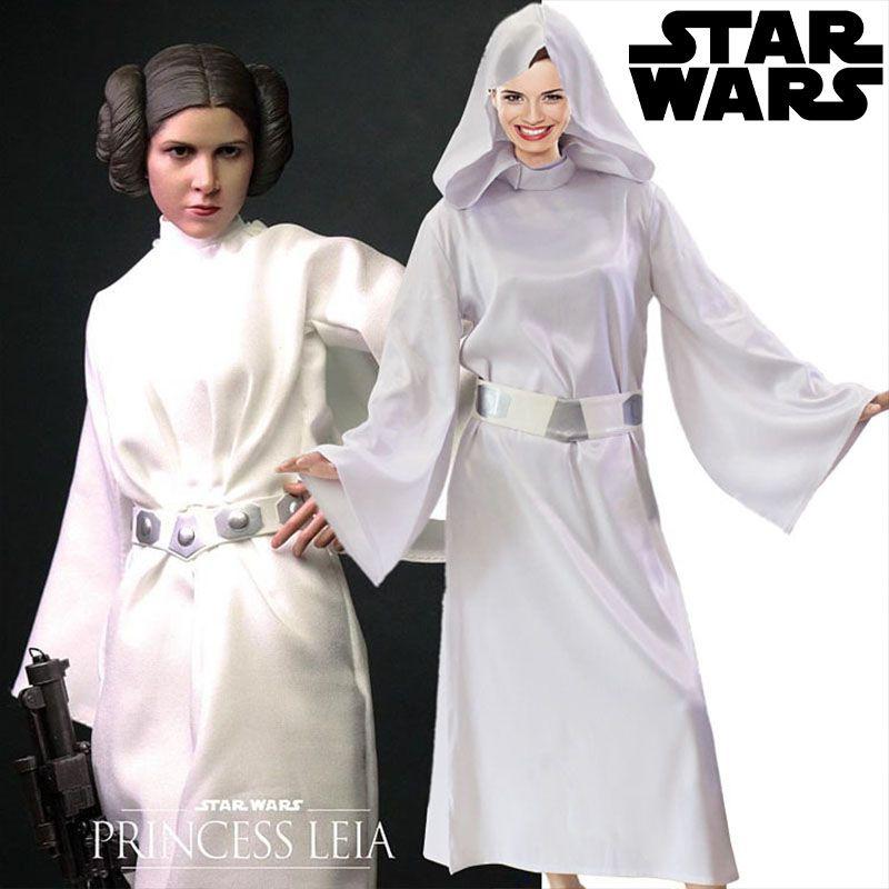 Star Wars Leia Organa Solo Cosplay Kostým Bílé Šaty Oblečení Pro Dospělé Halloween