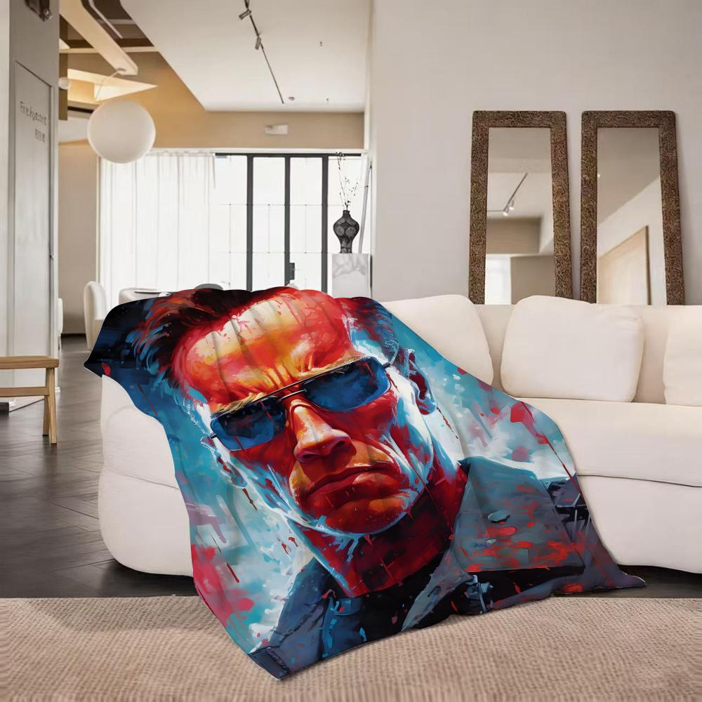 Celebrity AArnold SSchwarzenegger Throw Flannel Throw Blanket Suitable for Sofa Living Room Bedroom