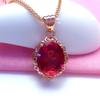 Colored Gold Purple Gold Cabochon Red Stone Pendant Female Luxury Exquisite Rose Gold Plated Collarbone Chain