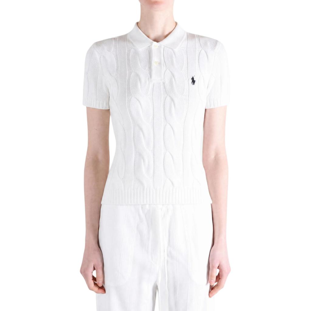 Polo Ralph Lauren SS26 Maglia a trecce Polo Ricamata Top da donna 211B20809-002