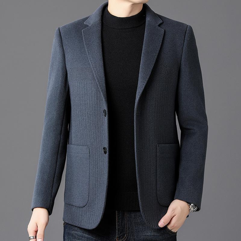 Autumn and Winter New Woolen Suit Men's Short Casual Thickened Warm Jacket