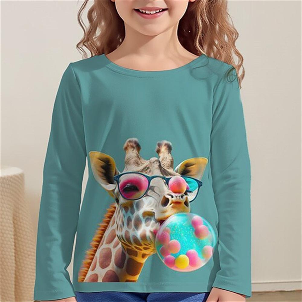 2024 Kids Clothes Cat Graphic T Shirts Fashion Baby T-Shirt Casual Kids Girl Tops Girls Clothes 2 to 8 Years Children's Clothing