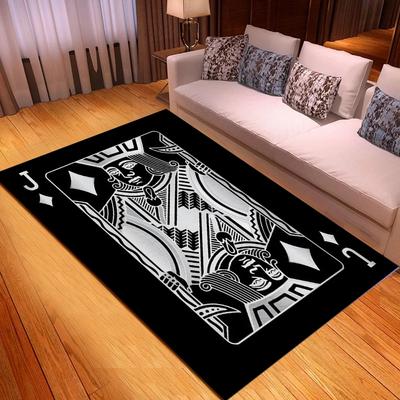 Playing Card Game Printed Carpet Party Home Decoration Theme Bedroom Rug Bathroom Kitchen Anti-slip Floor Mat Hallway Doormat