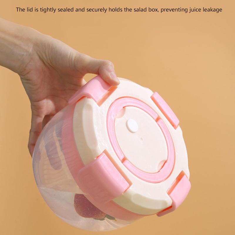 

Портативные 2-слойные салатницы с вилкой 1300 мл, герметичные герметичные коробки для ланча Bento, многоразовые коробки для пикника, контейнеры для еды фиолетовый
