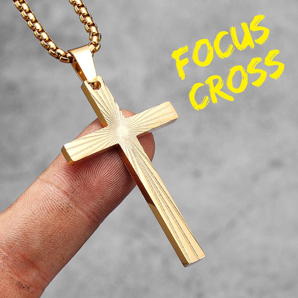 Refract Light Cross Stainless Steel Men Women Necklaces Pendants Chain Amulet Punk Trendy Jewelry Creativity Gift Wholesale