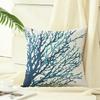 Sea Coral Tree Blue Teal Cushion Cover Shell for Bed Sofa Home Decoration Aquarelle Painting Print Pillow Case  InchesCoral A,
