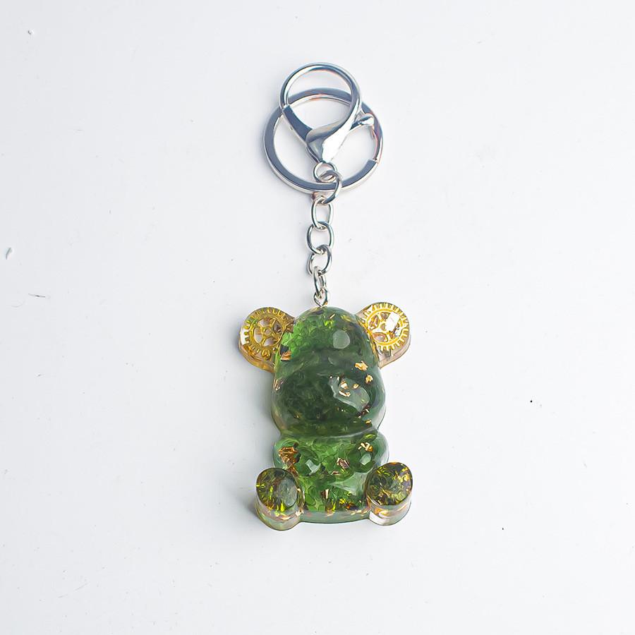 Crystal Stone Bear Pendant With Natural Gemstones For Car Keychain And Gift Use
