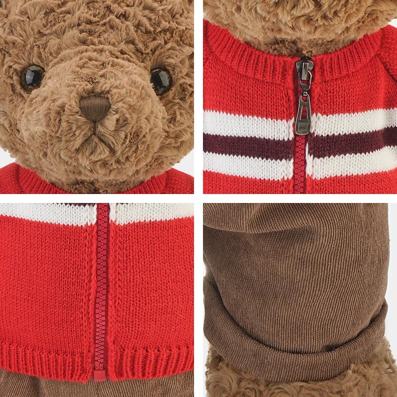 Hug Baby Zipper Sweater Bear Plush Doll To Give Children's Girlfriend Holiday Gifts