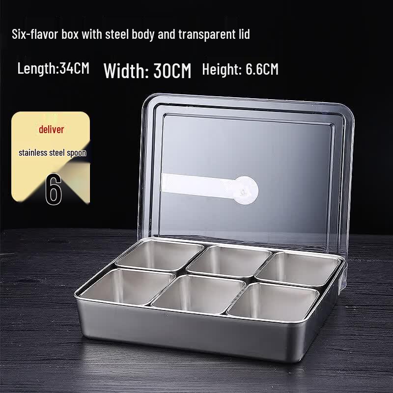 Japanese Style Stainless Steel Seasoning & Condiment Storage Box Set