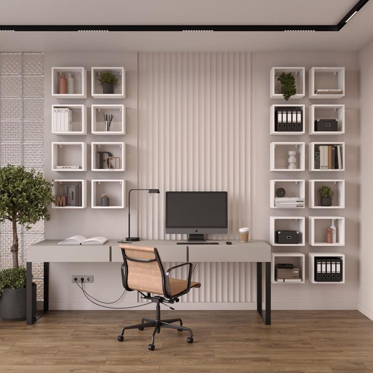 Cube Wall Hanging Shelves, 4 Pieces - No. 30 White