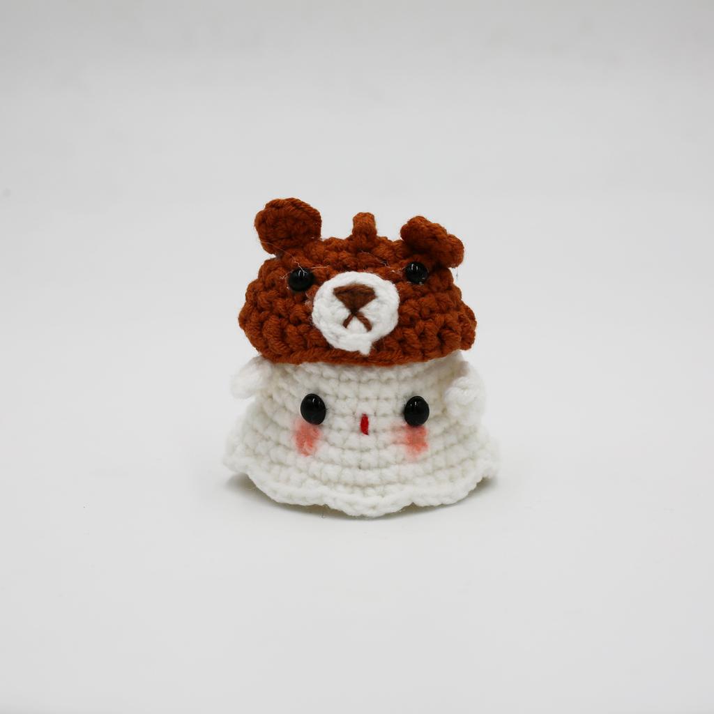 Creative Crocheted Little Ghost Hand Woven Pendants Halloween Decoration Handmade Yarn Crochet Bag Key Pendant Gift Home Decor