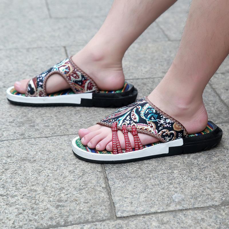 Wish Foreign Trade Large Size Fashion Platform Slippers Men's Summer Wear Trend One-word Drag Men's Beach Sandals