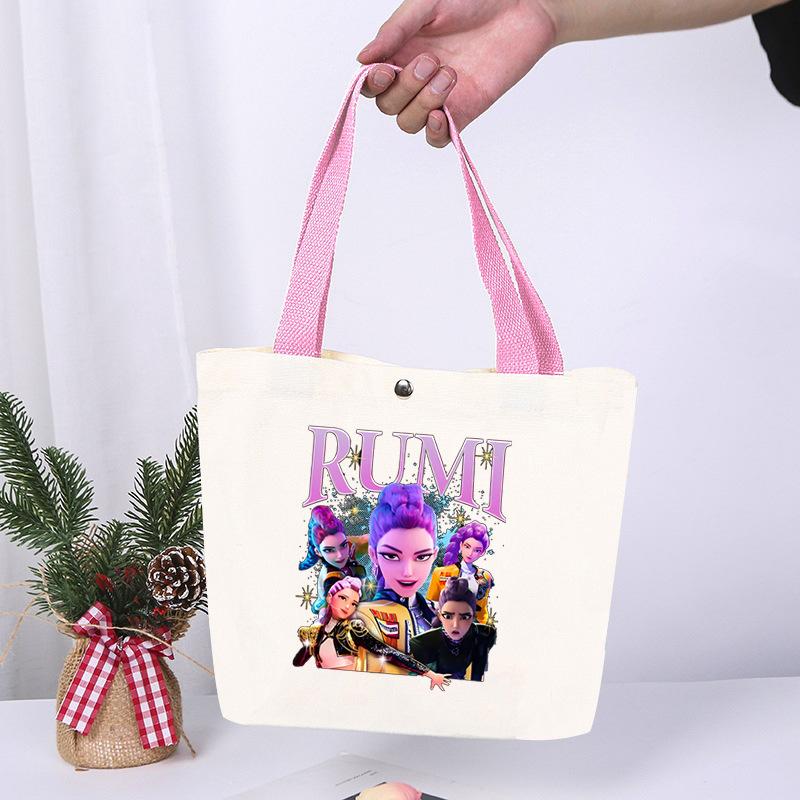 K-Pop Anime Cartoon Printed Student Large Capacity Portable Shoulder Bag Fashion Casual Canvas Bag
