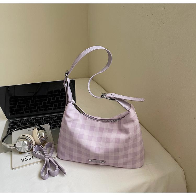 

Супер огонь нишевая облачная сумка новая повседневная универсальная ретро клетчатая сумка большая вместимость иностранный стиль сумка через плечо мессенджер женская фиолетовый