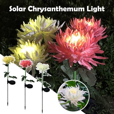 Chrysantheme Solarleuchte LED Lampe Außen Garten Simulationsblume Rasenleuchte Stecker Gartenlandlampe Licht Gartendeko