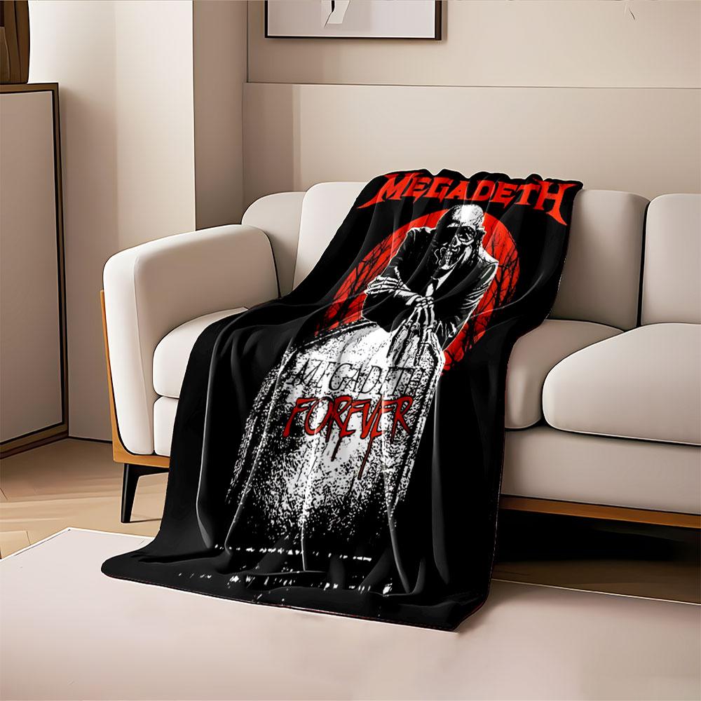 Megadeth Skull Grave Design for All Seasons Blanket Lunch Break Throw Gift