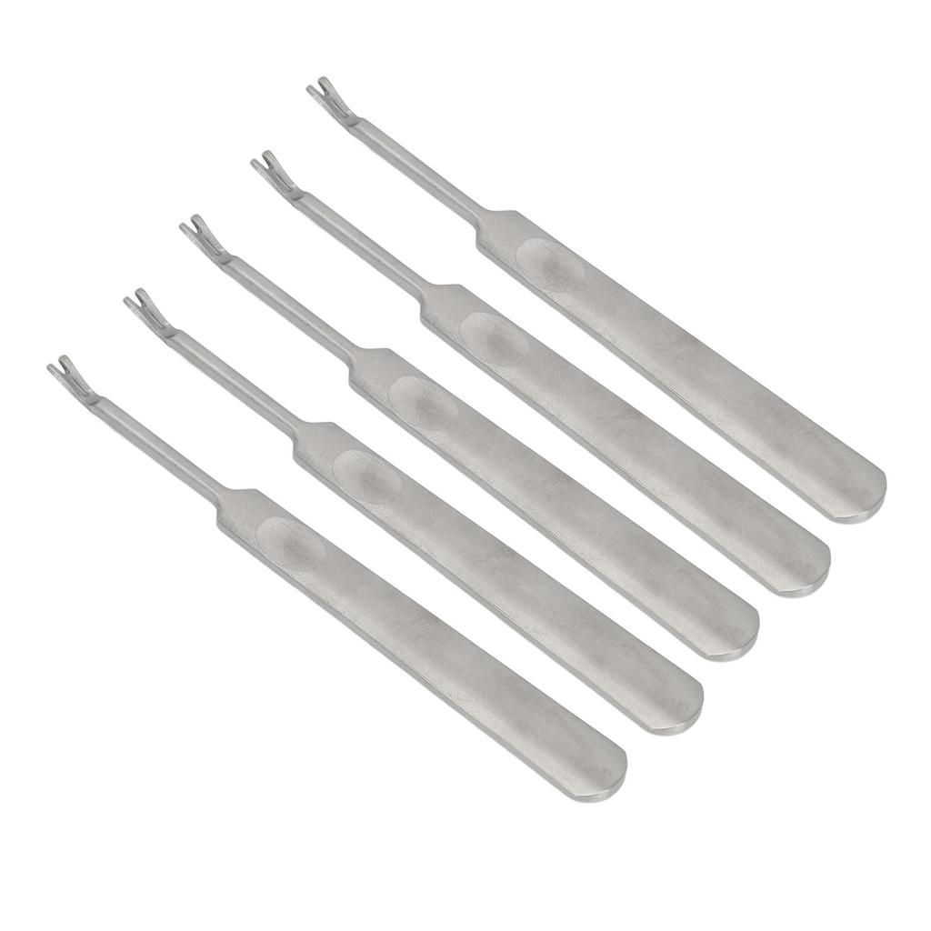 5pcs Dead Skin Remover Fork Stainless Steel Cuticle Pusher Nail Art Manicure Tools for Salon Use