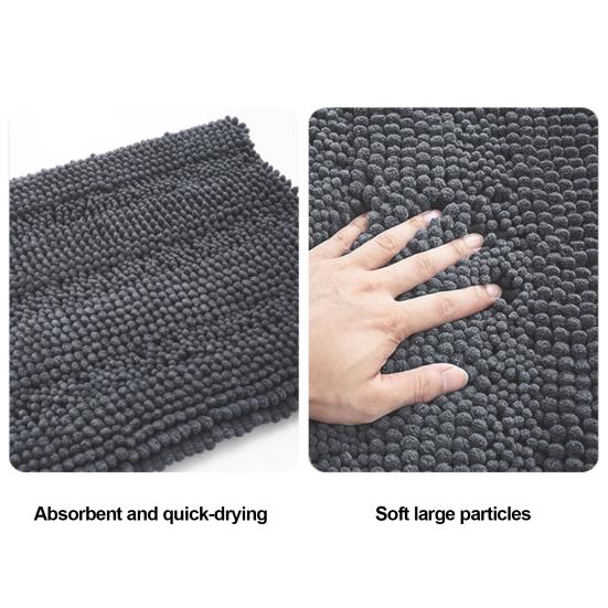 Chenille Bath Mat Soft Short Plush Water Absorbent Bathroom Rug Quick Dry