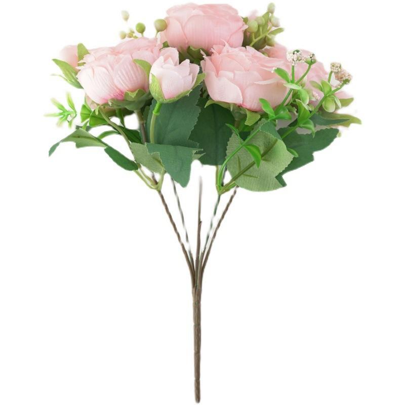 Roze Roze Pioen Kunstbloemen Zijde Boeket 27 Hoofden Rozen Nepbloem Voor Tafelvaas Schikken Huis Bruiloft Decoratie Bloemen