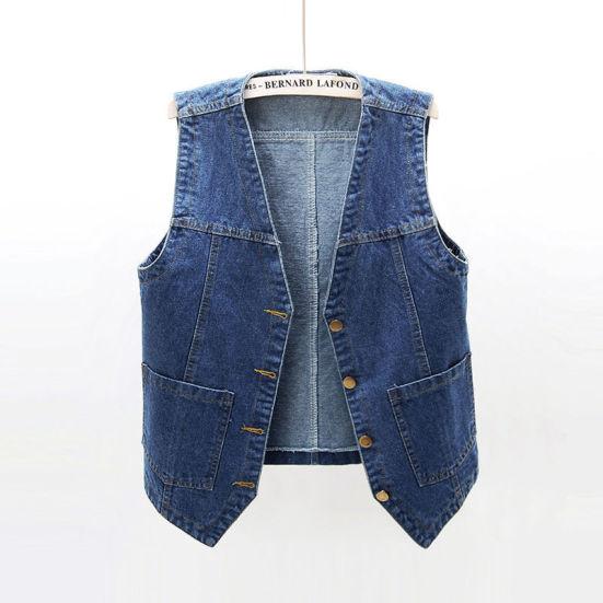 

Women s spring and summer versatile denim vest short loose sleeveless camisole vest M темно-синий