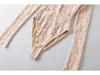 European Fashion Crochet Lace Lapel Bodysuit