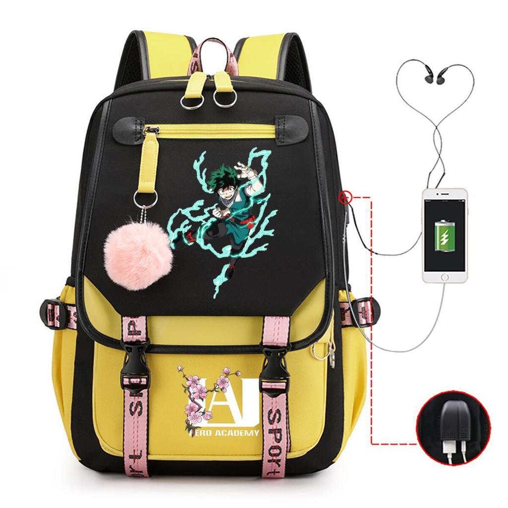 Teen Trend Animation Schoolbag Korean Version Backpack Male New Contrasting Color Simple Middle School Student Backpack