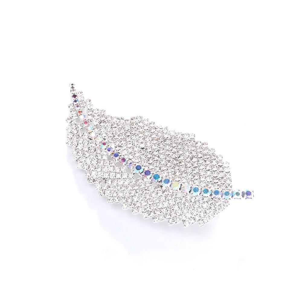 New Feather Shaped Hair Clip, Angel Side Clip, Elegant Temperament, Rhinestone Hair Clip, Light Luxury High-end Hair Accessory серебряный