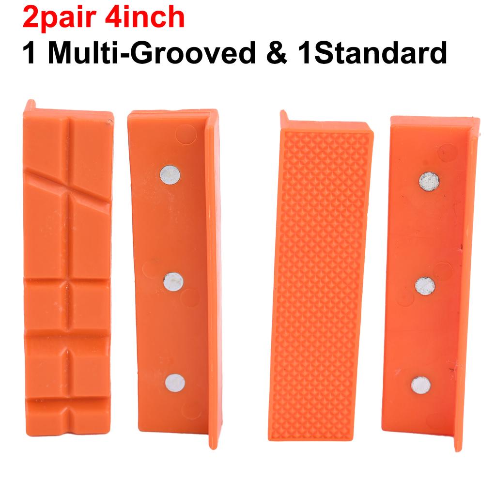 Magnetic Vise Jaw Pad Set 4pcs for 4 inch 5 inch and 6 inch Vises Protects Soft Materials While Firmly Holding
