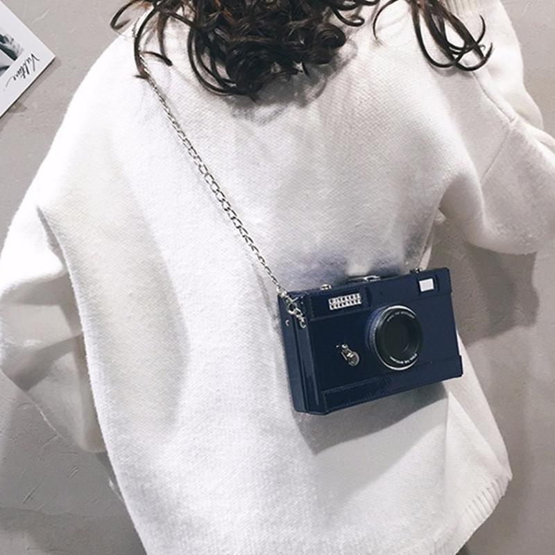 Box bag women 2025 new Korean version fashion retro personality creative versatile chain crossbody camera bag