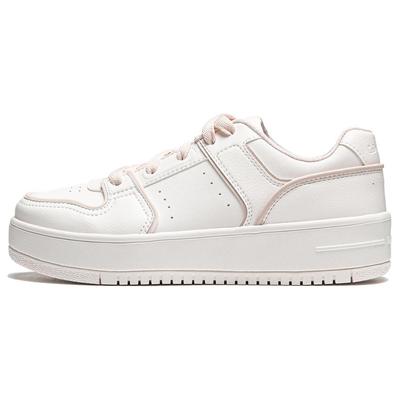 Li Ning Cheese Slip Resistant Abrasion Resistant Low Top Skateboard Shoes Women's White Purple AGCU104-2