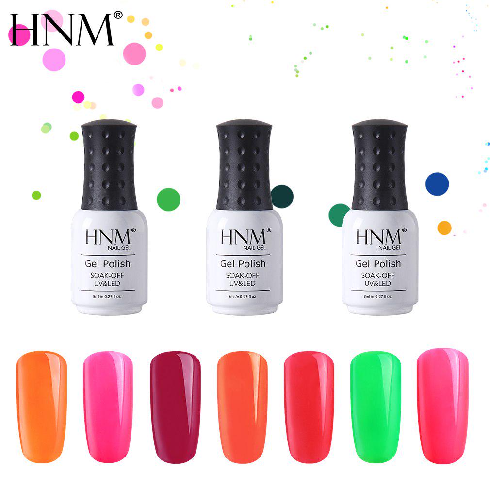HNM Fluorescence Color Gel Nail Polish UV Nail Polishs Nail Art