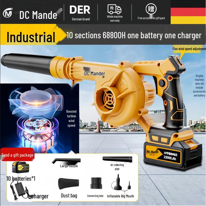 High-Power Rechargeable Lithium-Ion Blower and Vacuum Cleaner with Free Shipping