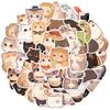 50 Cartoon Round-eyed Cat Doodle Stickers Decorate Guitar Notebook Suitcase DIY Waterproof Stickers