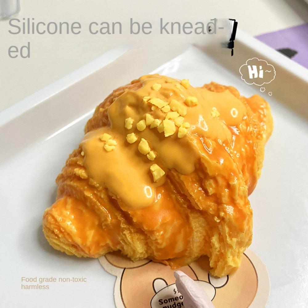 

Сенсорная игрушка с медленным отскоком Круассан Пекарня Мягкая упругая игрушка с отскоком Игрушки для еды Домашний декор зелёный