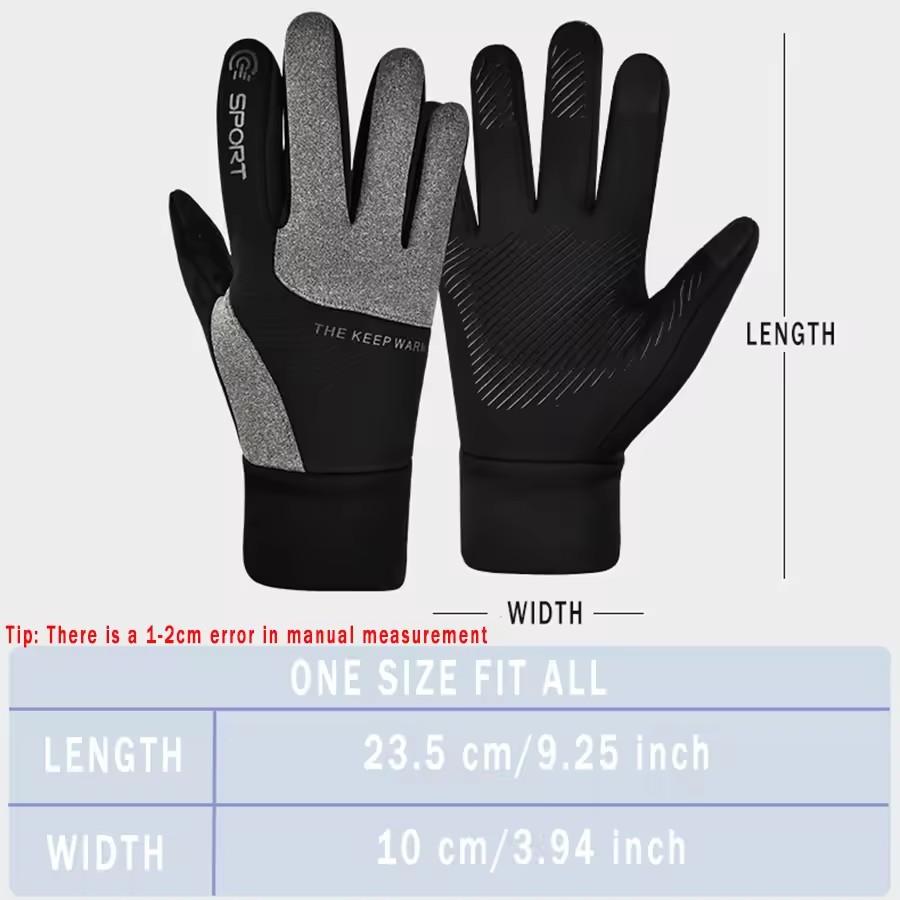 Ski Riding Gloves Men Winter Warm and Windproof Touch Screen Gloves Motorcycle Riding Outdoor Sports Running Full Finger Gloves