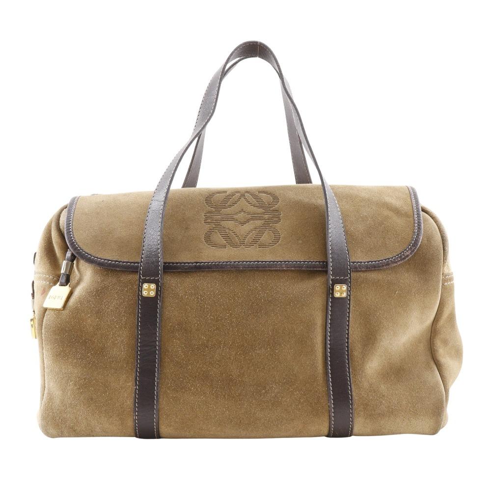 

LOEWE anagram Handbag vintage beige Suede Women Used