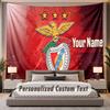 Tapisserie Murale Personnalisée avec Nom et Texte Benfica FC en Polyester pour Chambre à Coucher et Pièce