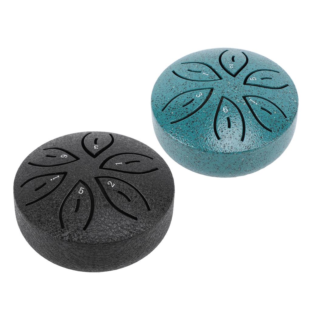 Miniature Steel Tongue Drum 3 Inch 6 Notes Rain Drum Percussion Instrument for Outside Garden