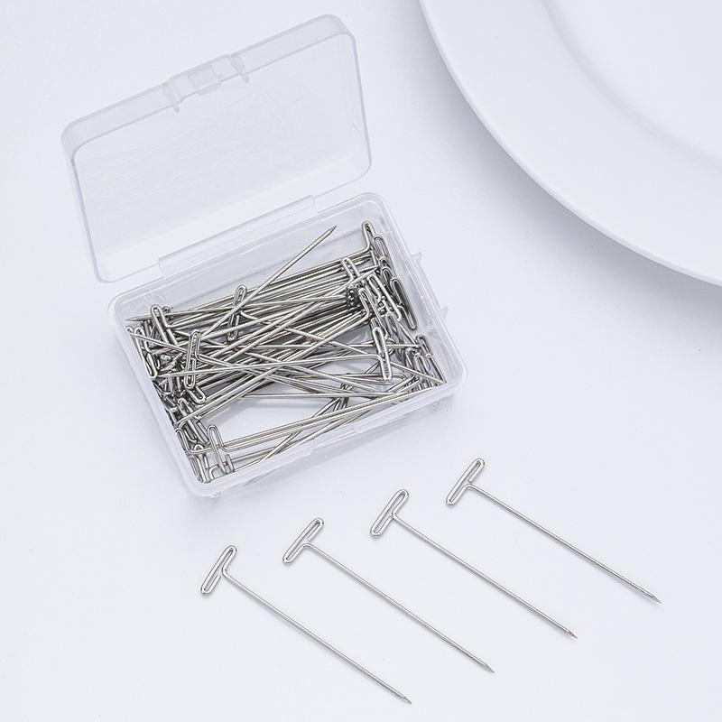Diy Wig Securing Pins, T-Shaped Pins, Suitable For Knitting, Wigs, Sewing And Office Wall Decoration - 50-Piece Pack