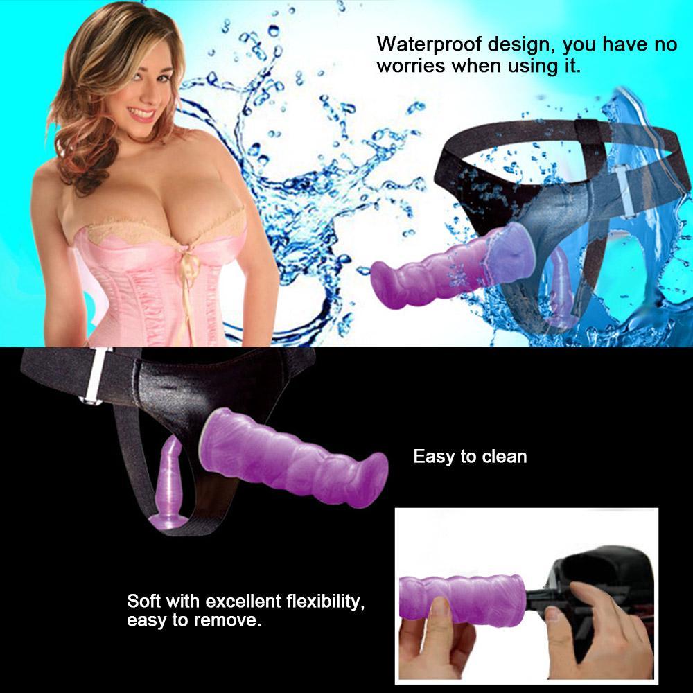 Doppeldildo Strapon Erwachsene für Frauen Ultraelastischer Harness Strap-on-Dildo Lesbische Paare Sexspielzeug