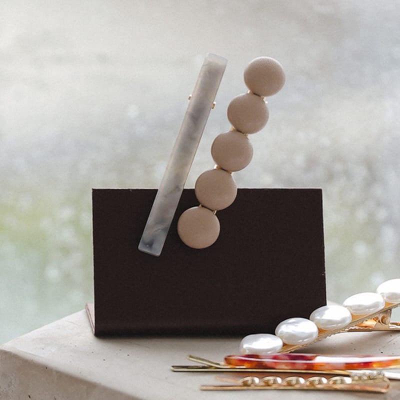 

J.Lauren Flat Leather Celluloid Hair Pin Set H01066 single type