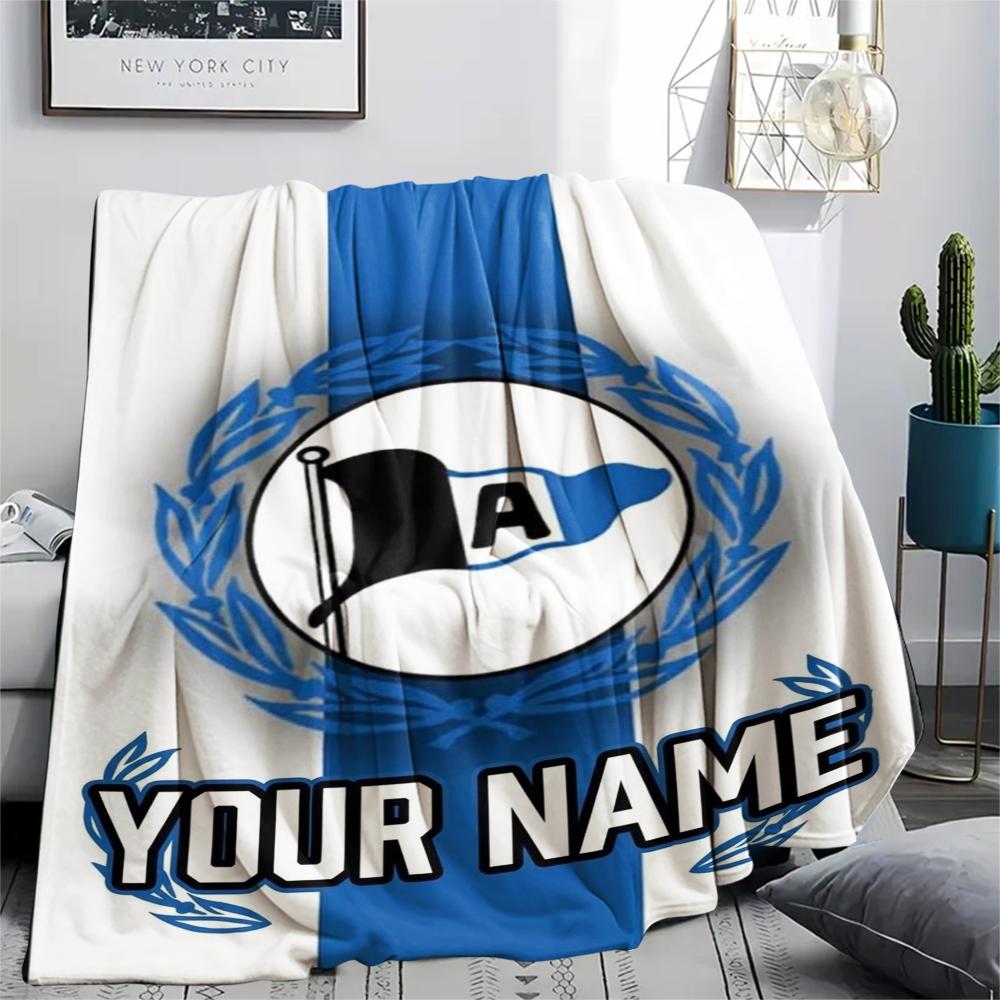 1PC Custom Name Arminia Bielefeld Patterned Flannel Blanket Suitable For All Seasons for Home Decor Warmth and Comfort Gifts Holiday Present