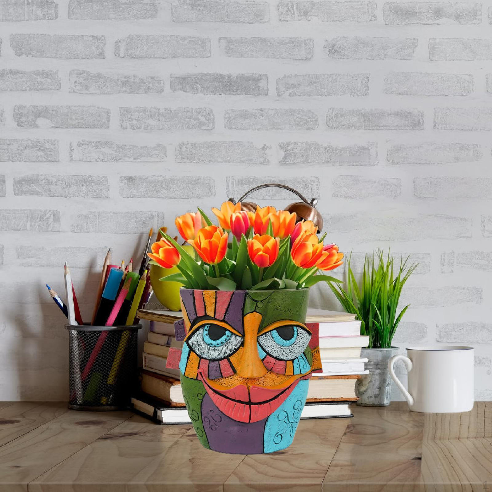 

Абстрактные кашпо для лица, горшки для растений, красочные креативные кашпо в виде головы для гостиной