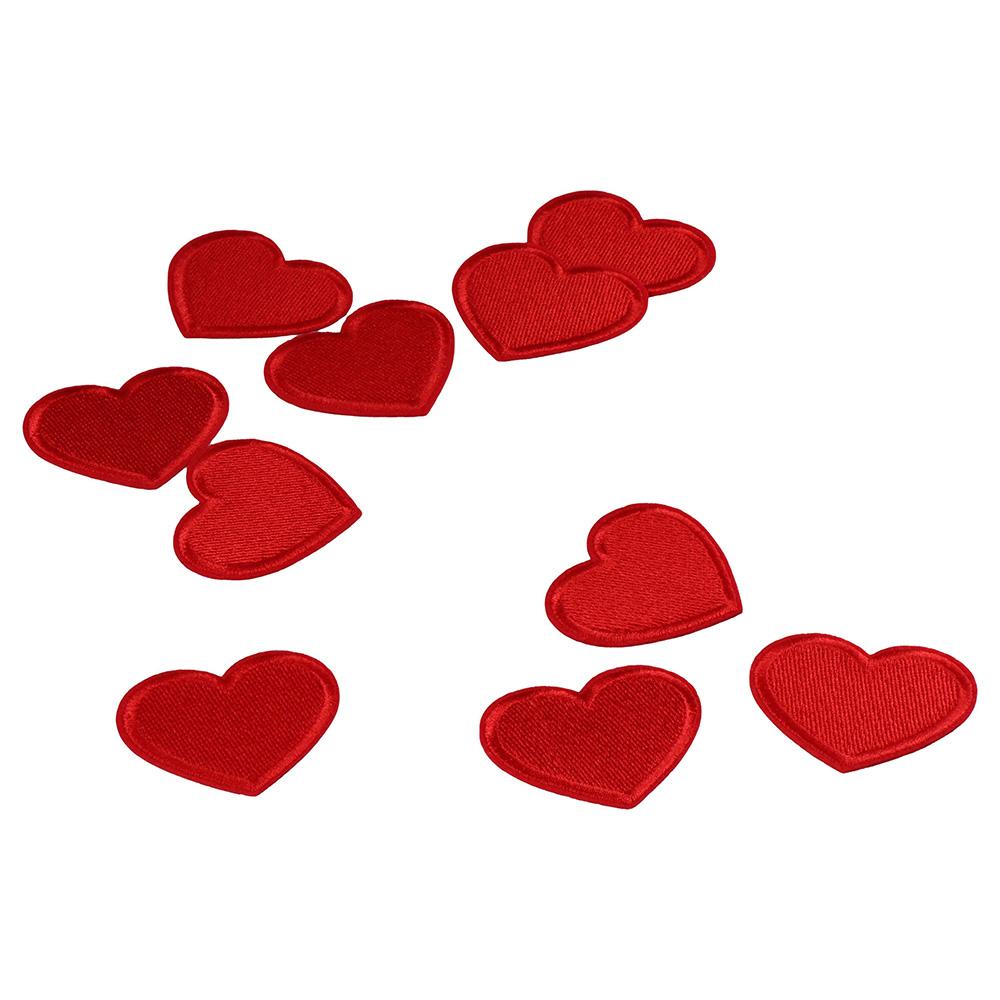Etichete cu inimă roșie de 2,1 x 1,8 inci, motive din bumbac, aplicații pentru haine DIY, aplicații DIY pentru jachete