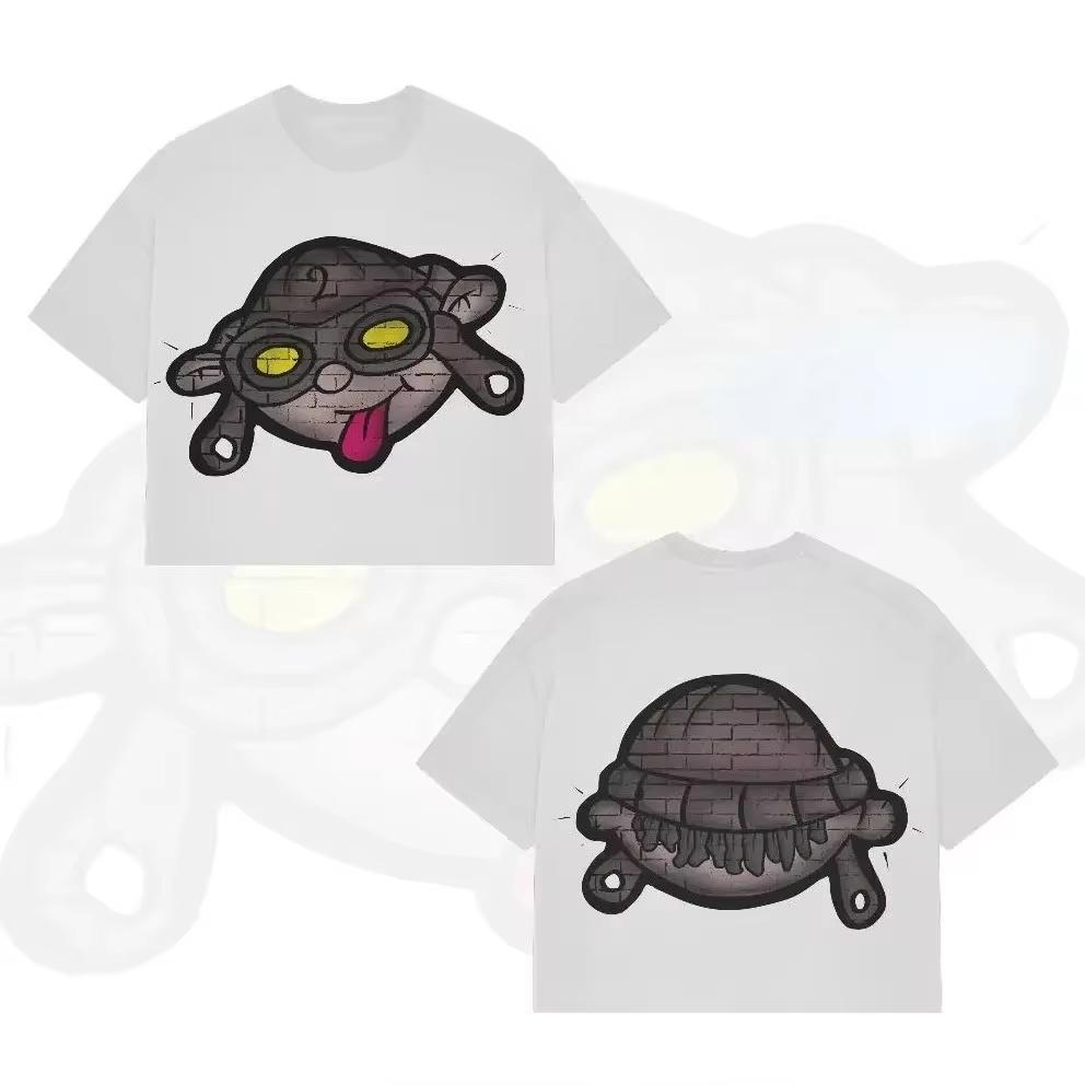 Men Women Streetwear T Shirt Hip Hop Fun Cartoon Graphic Printed Oversized T Shirt Harajuku Gothic Cotton Short Sleeved Clothing