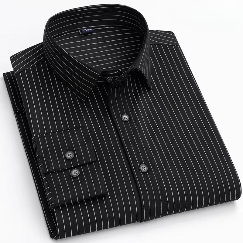 

Роскошные дизайнерские рубашки Smart Casual с длинным рукавом для мужчин, тонкие, социальные, приталенные, официальные, без складок, офисная одежда 39