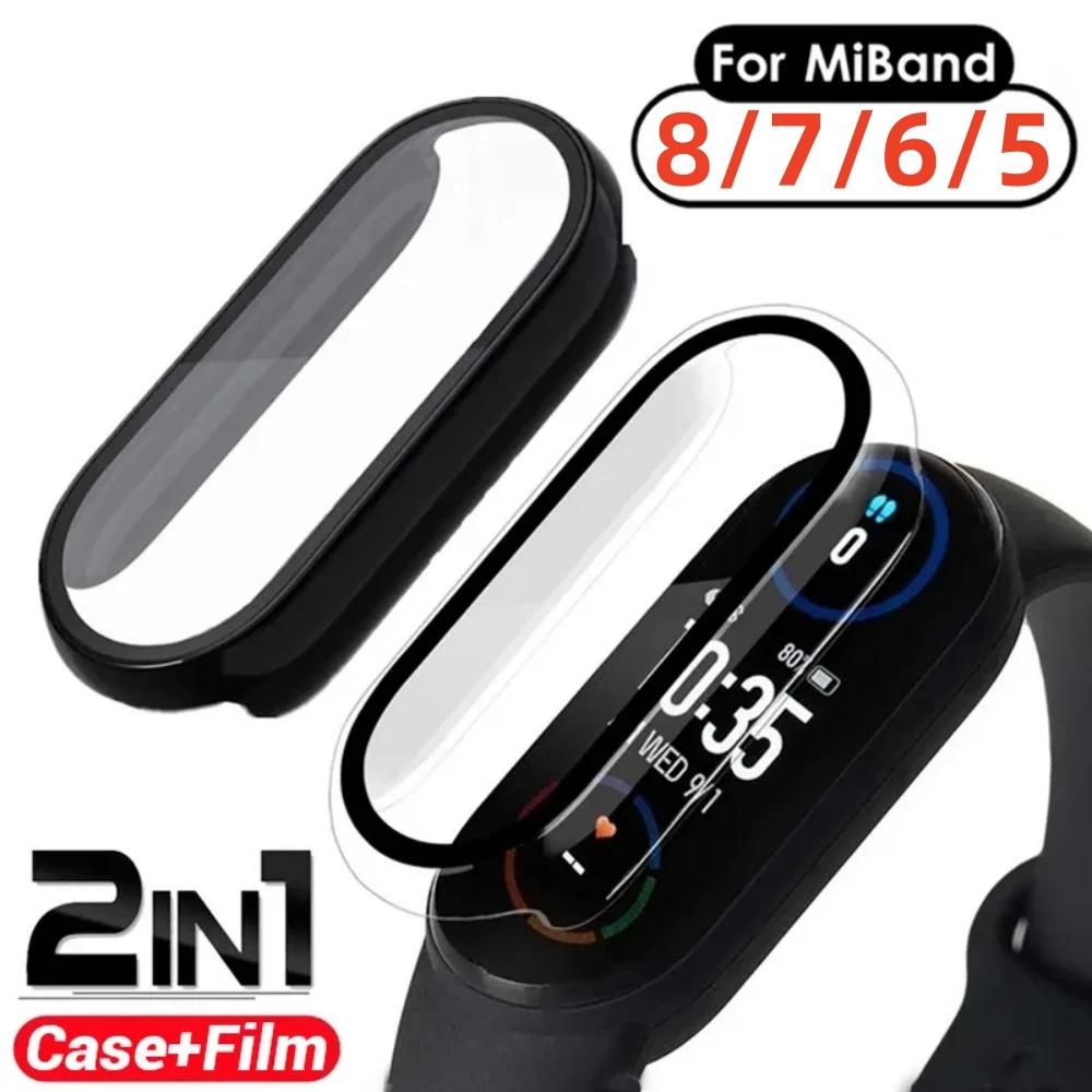 

2in1 Screen Protector+Film For Xiaomi Mi Band 8 7 6 5 4 Smart Wristband Full Coverage PC Cover Shockproof Frame For Miband8 Case For Mi Band 8 прозрачный